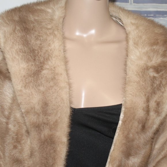 1938 Petersen Harned Von Maur Genuine Autumn Haze Mink Stole Jacket Shawl Coat - Picture 2 of 8